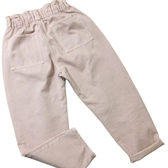 ZARA Pink Jeans Paperbag High Waist Ankle Size 4 - Picture 3 of 6